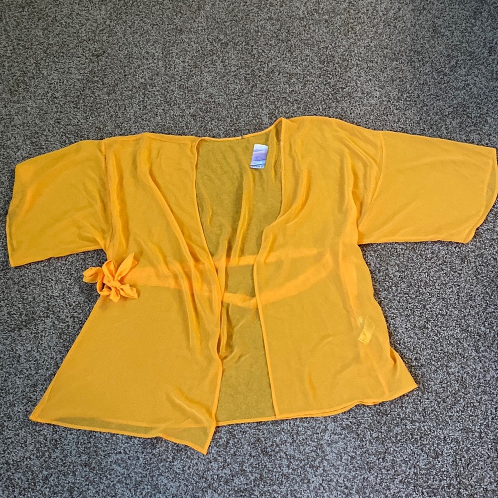 Forever 21 yellow swimwear cover up, Size L